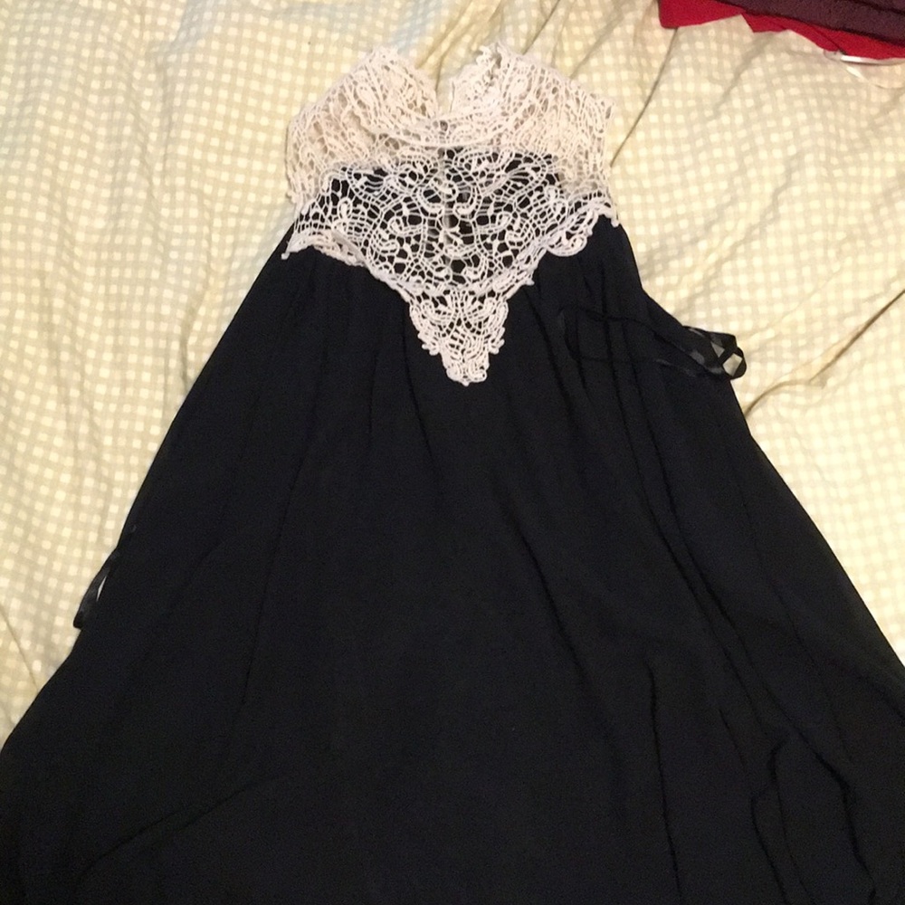 Black lace party dress